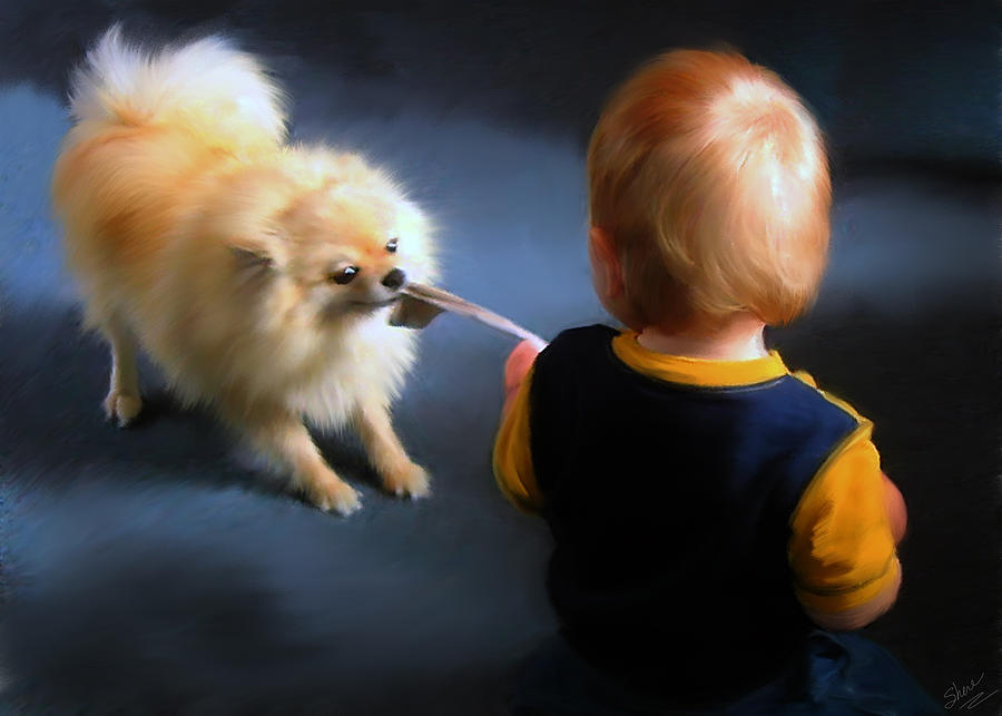 Tug of War Painting by Shere Crossman