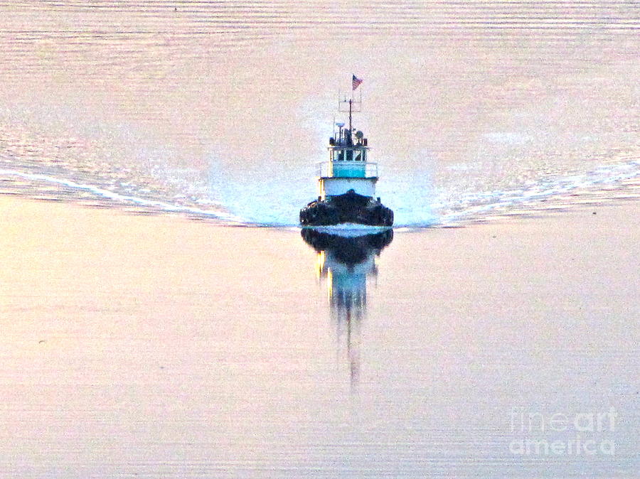 Tacoma Photograph - Tugboat at dawn by Sean Griffin