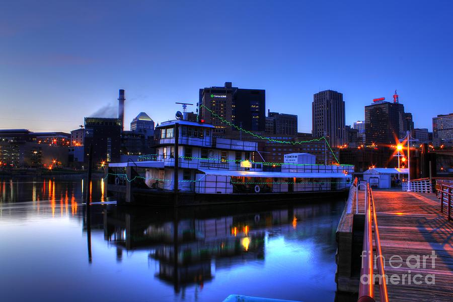 City Photograph - Tugboat at Night by Jimmy Ostgard