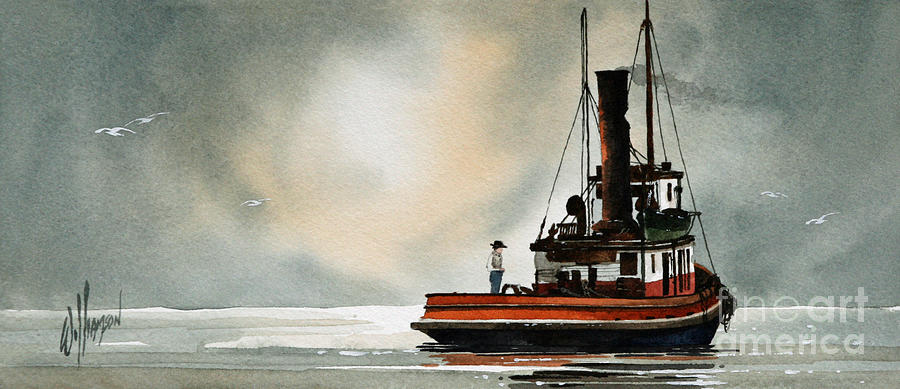 Tugboat Dawn Painting by James Williamson