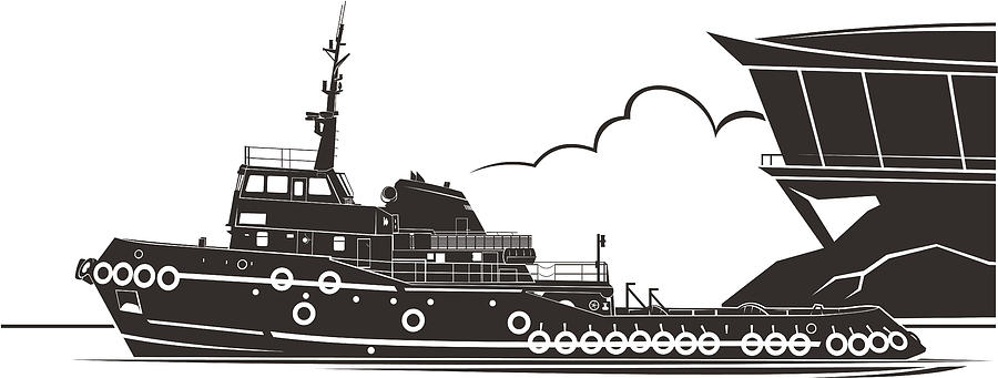 Tugboat Drawing by DimaChe