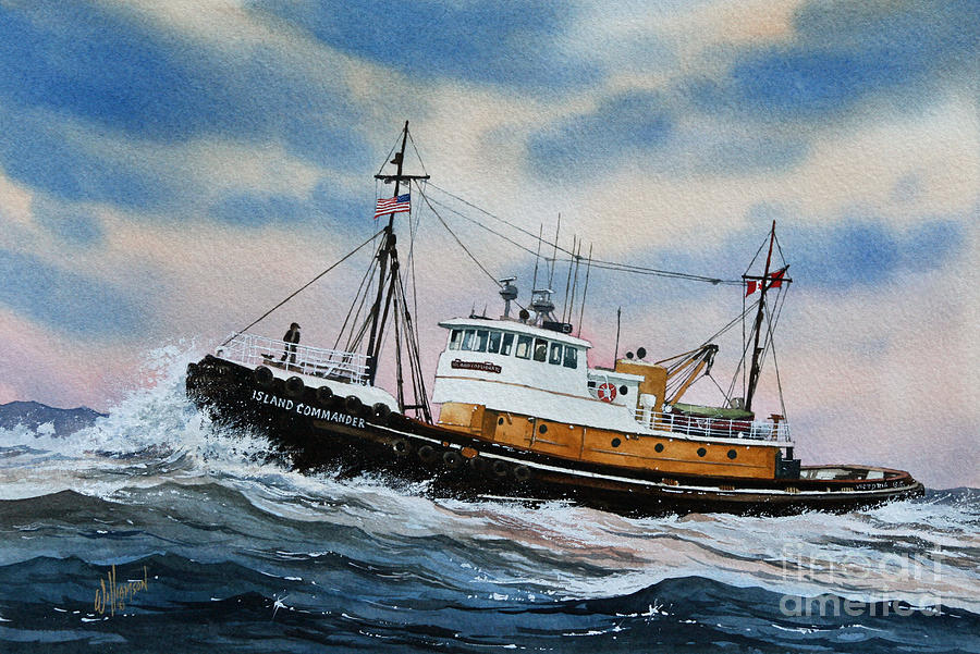 ISLAND COMMANDER at Sea Painting by James Williamson