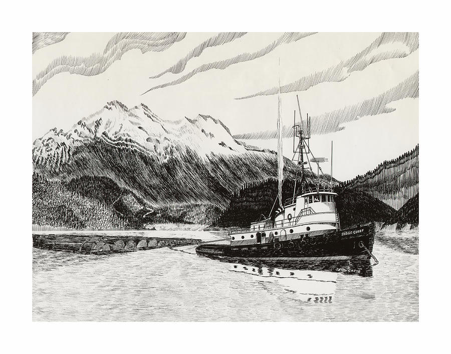Skagit Chief Tugboat Drawing by Jack Pumphrey