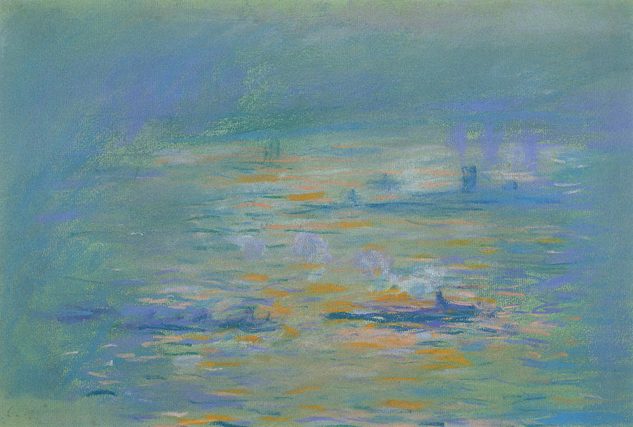 Tugboats on the River Thames Painting by Claude Monet