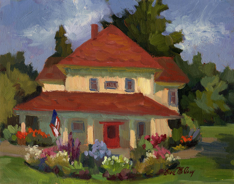 Flower Painting - Tukwilla Farm House by Diane McClary