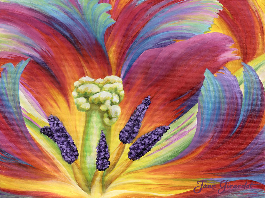 Tulip Color Study Painting by Jane Girardot