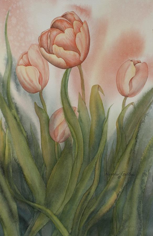 Tulips Painting - Tulip Dance by Heather Gallup Tulips Painting - Tulip Dance by Heather Gallup