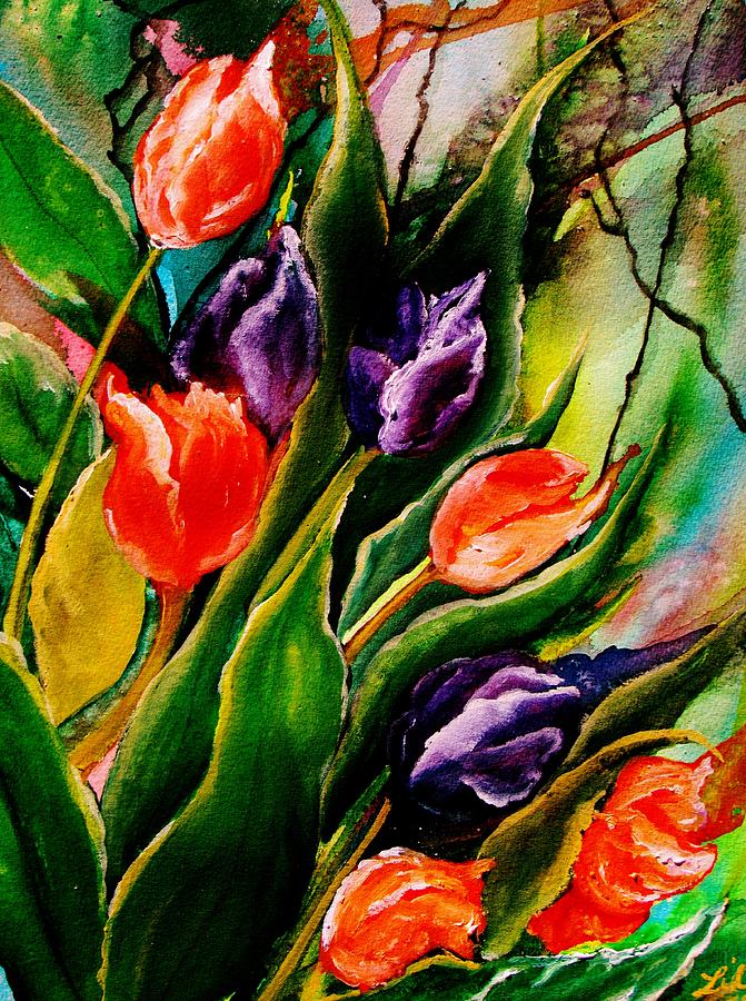 Tulip Explosion Painting by Lil Taylor