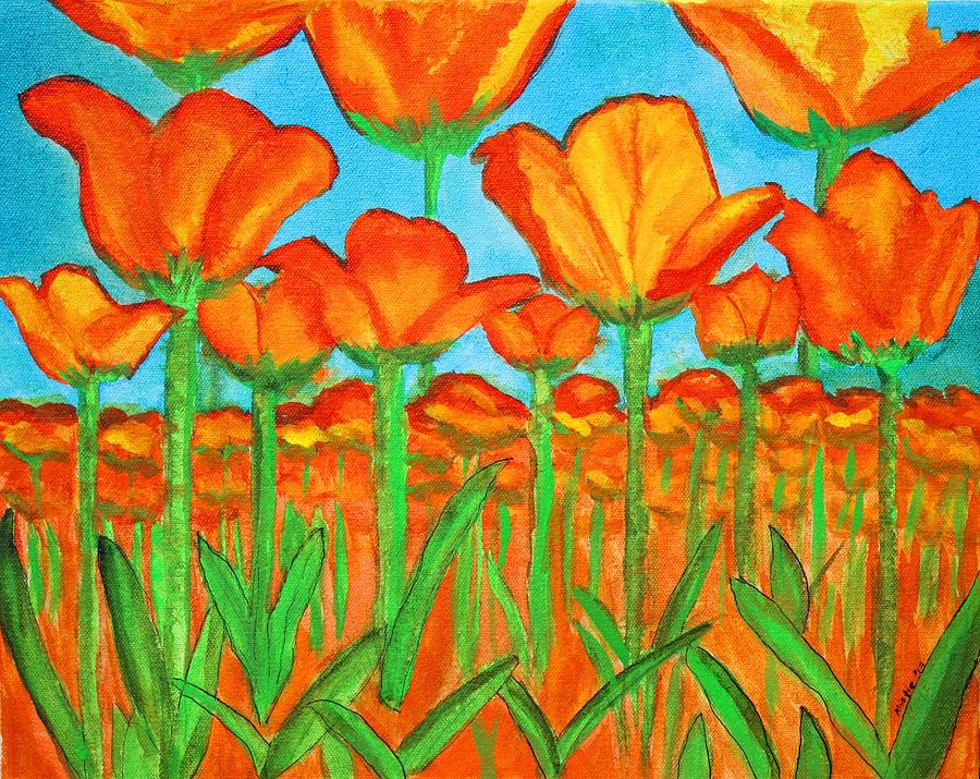 Tulip Painting - Tulip Fields by Kristie Zweig Christensen