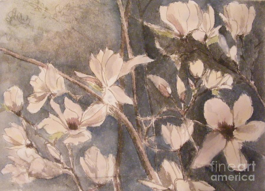 Tulip Magnolias Painting by Nancy Kane Chapman