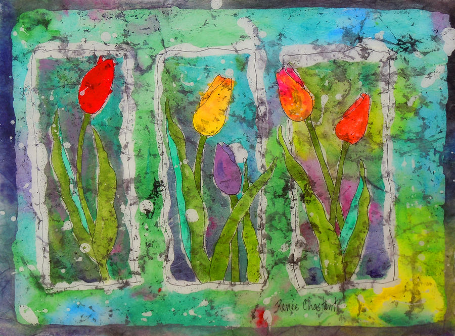 Tulip Panels III Painting by Renee Chastant - Pixels