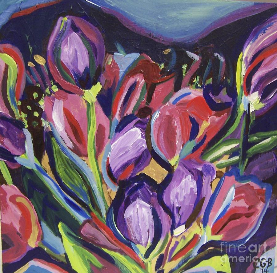 Tulip Rhythm Painting by Catherine Gruetzke-Blais