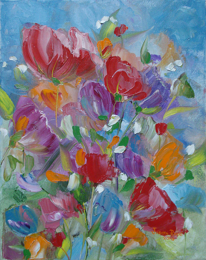 Tulip Symphony Painting by Judith Rhue