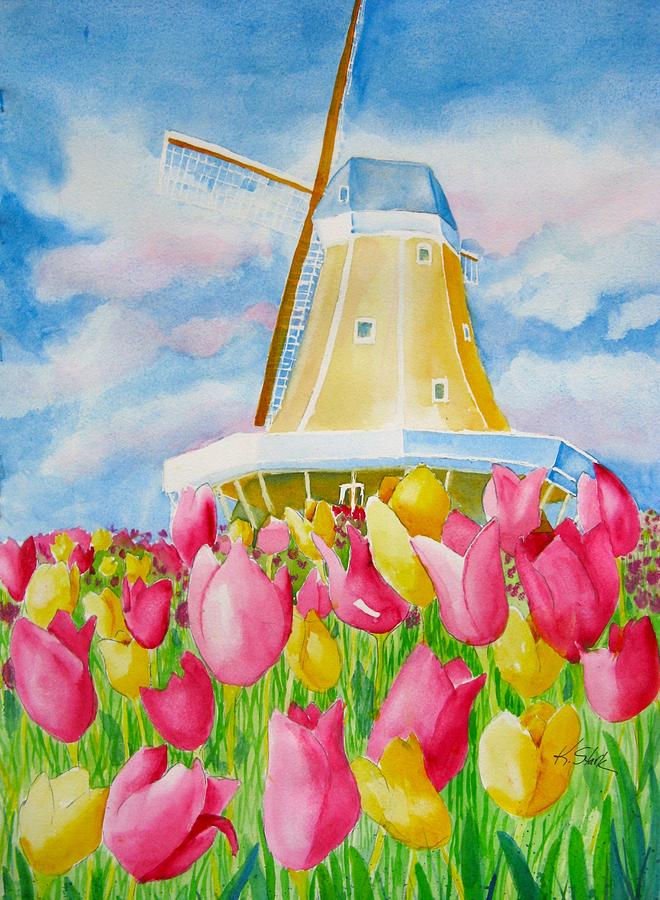 Tulip Time Painting by Karen Stark