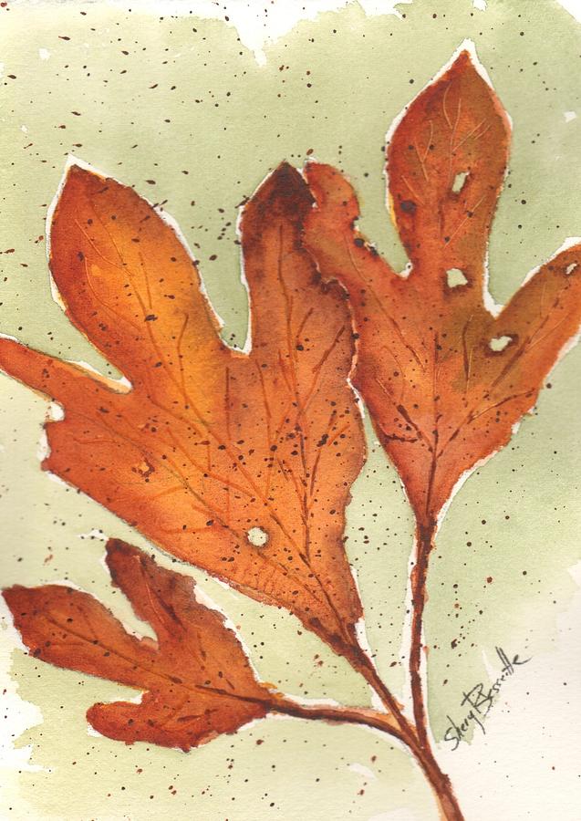 Tulip tree leaf Painting by Sheryl Bessette