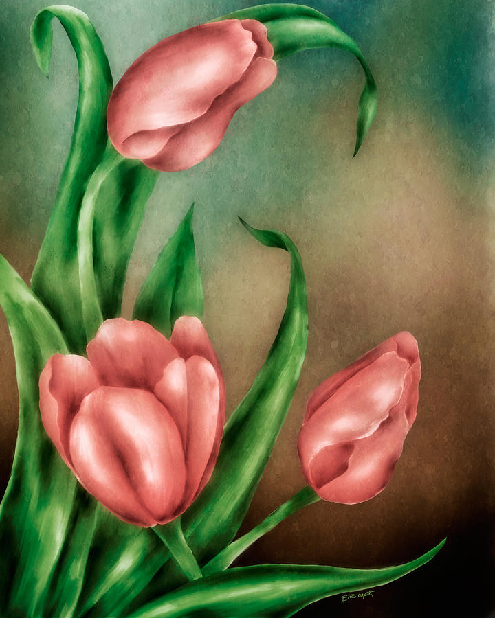 Tulip Trio Painting by Brenda Bryant