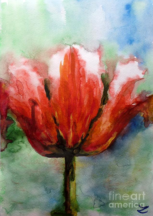 Tulip  Painting by Zaira Dzhaubaeva