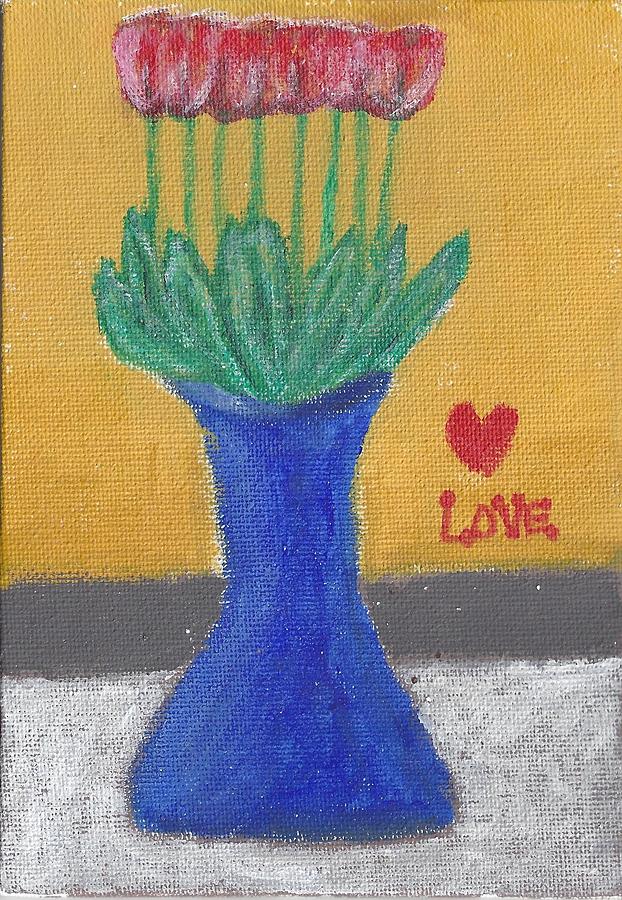 Tulips and Love  Painting by Carol Eliassen