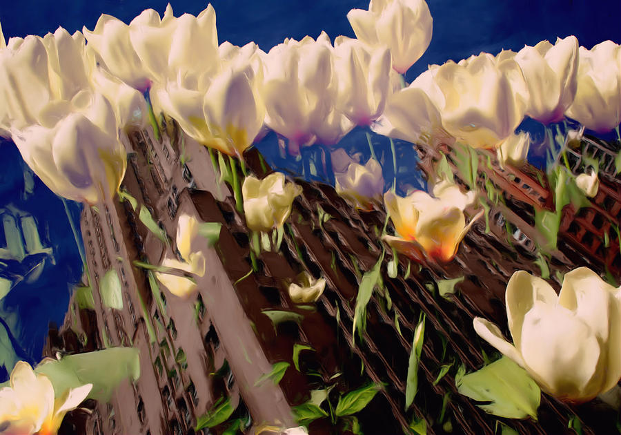 Tulips and Towers Digital Art by Katherine Erickson