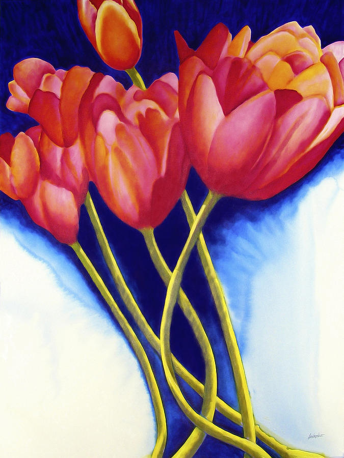 Tulips are People XVI Painting by Jerome Lawrence