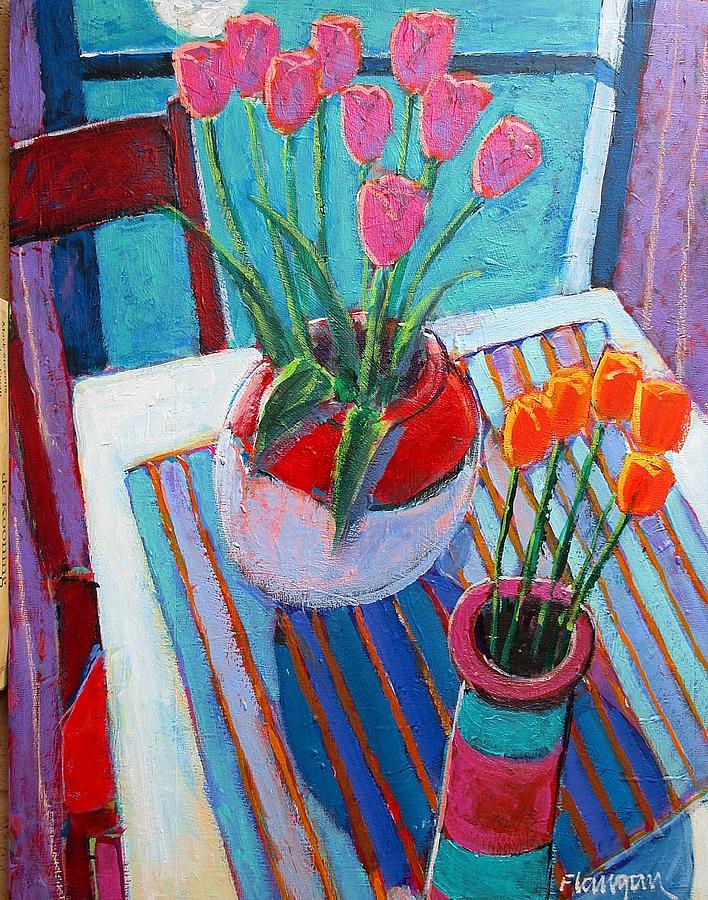Tulips At Midnight Painting by Jim Flanagan - Fine Art America