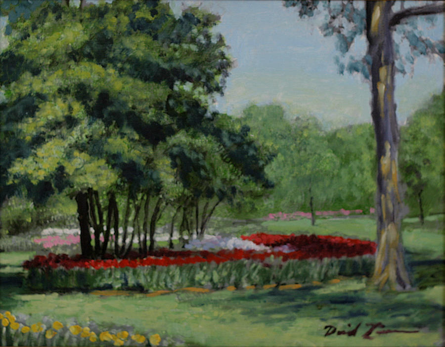 Tulips At Sherwood Gardens Painting by David Zimmerman