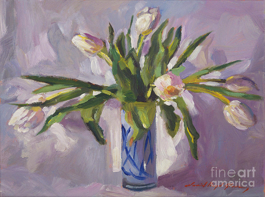 Tulips At Springtime Painting by David Lloyd Glover