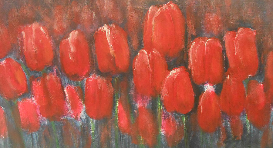Tulips Blossom Painting by Jane See