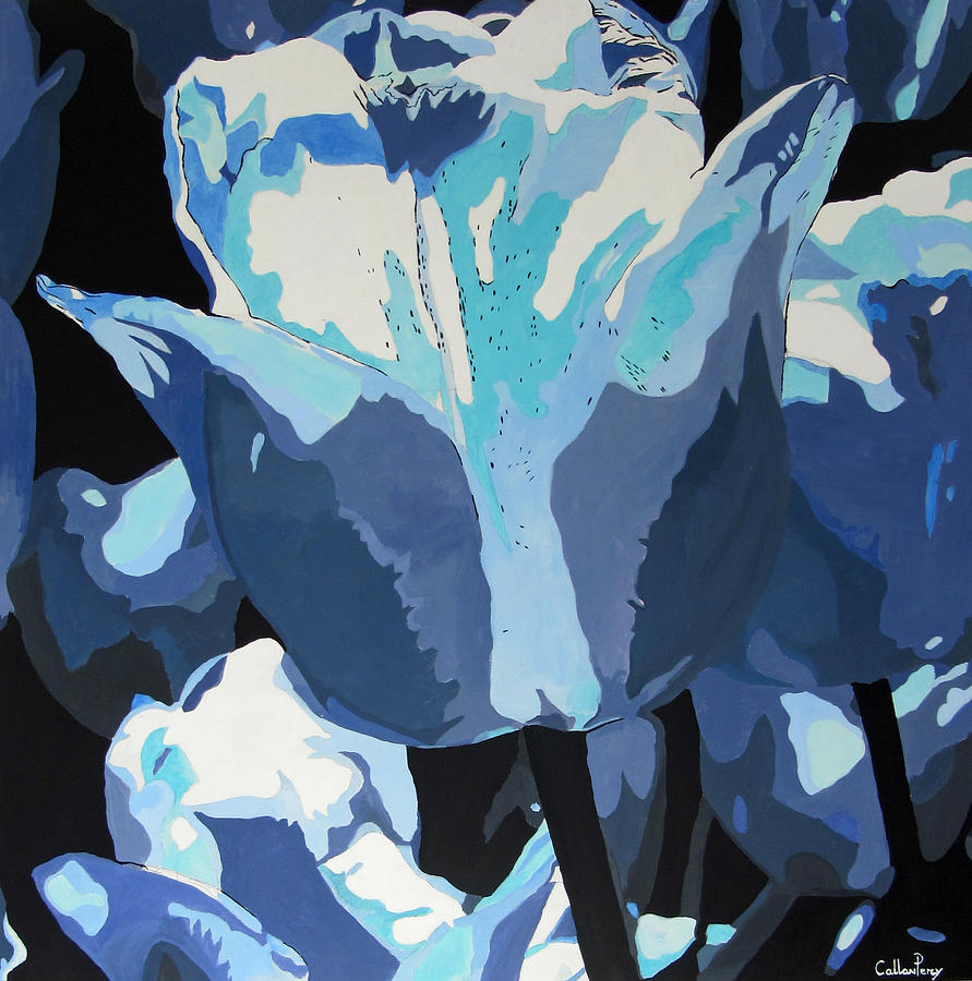 Tulip Painting - Tulips Blu by Callan Art