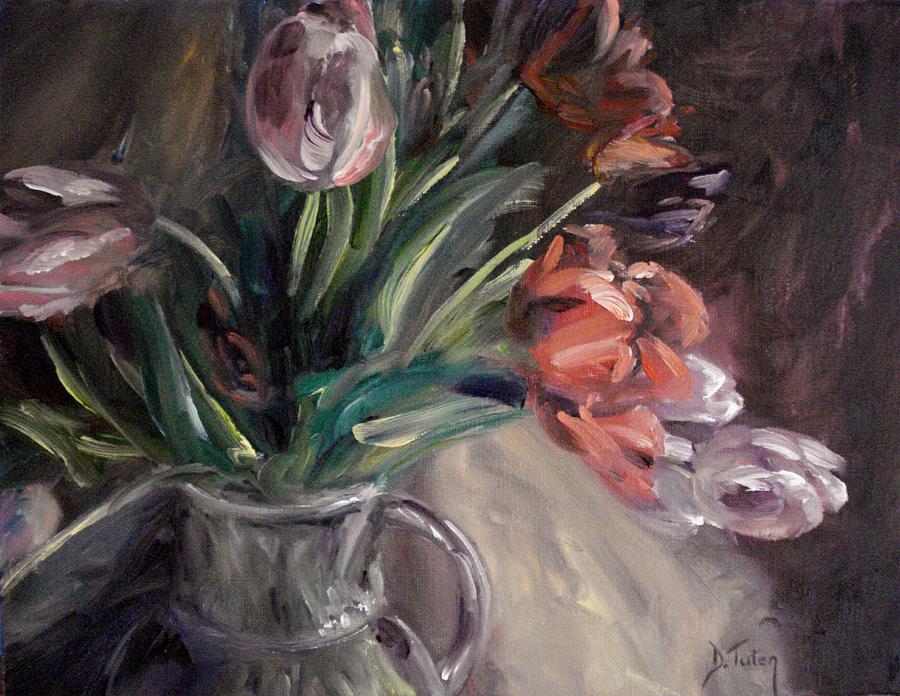 Tulips Painting by Donna Tuten