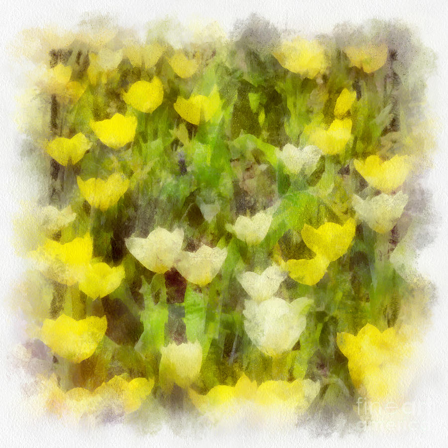 Tulips Everywhere Mixed Media by Kerri Farley