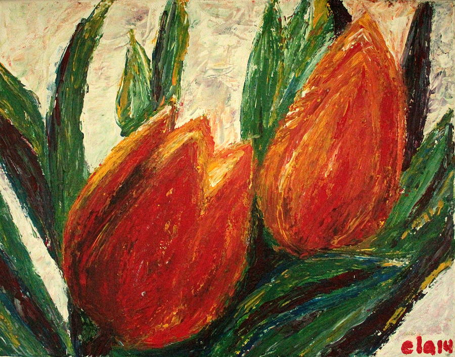 Tulips for Two Painting by Ela Jane Jamosmos