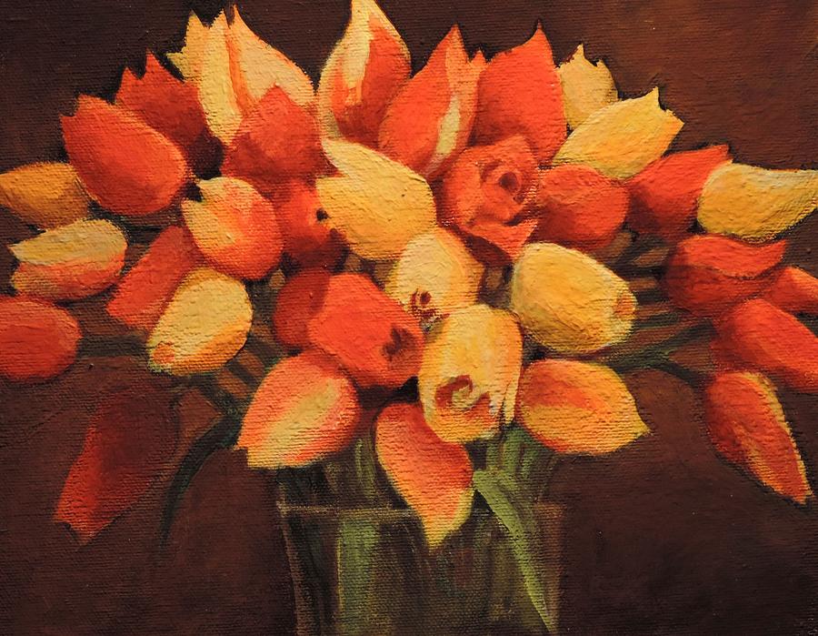 Tulips Glowing Painting by Walt Maes