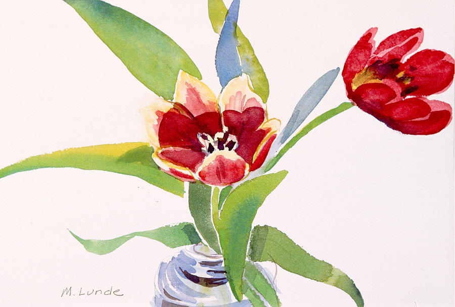 Tulips in a Can Painting by Mark Lunde