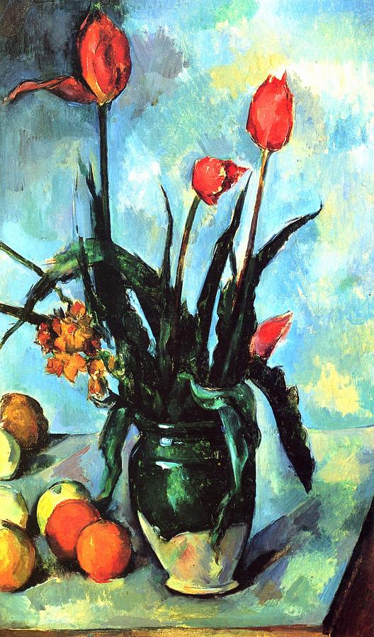 Tulips In A Vase Painting by Pam Neilands