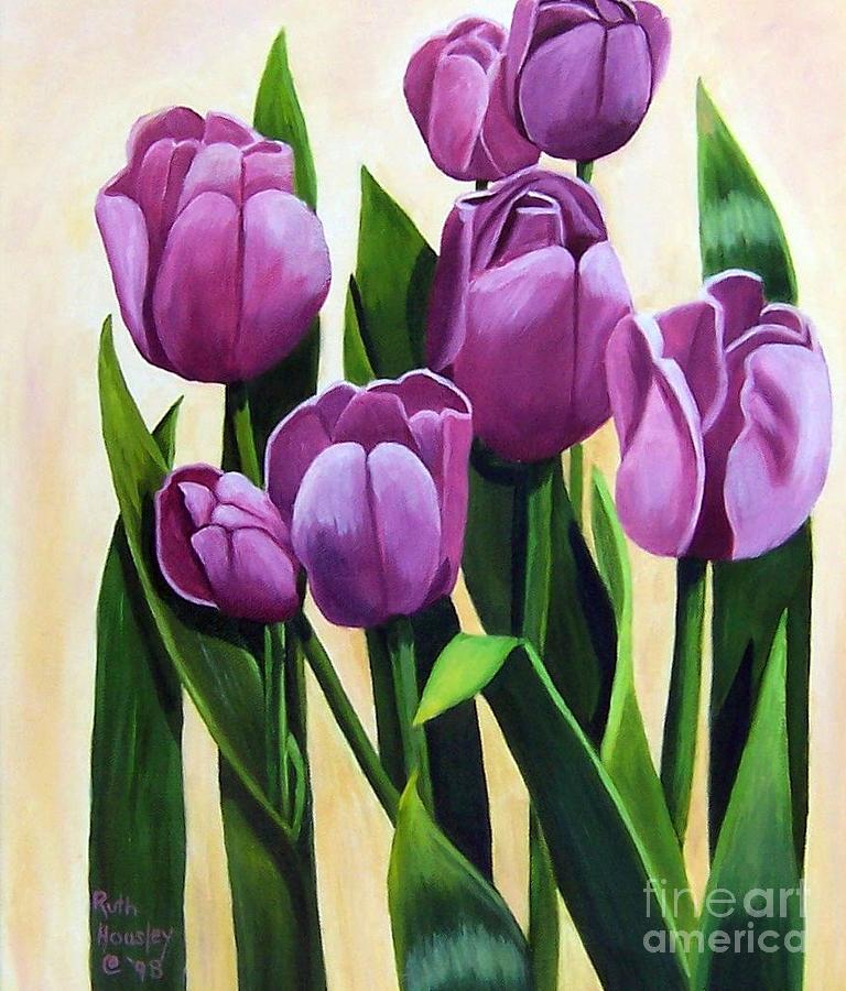 Tulips In Bloom Painting by Ruth Housley