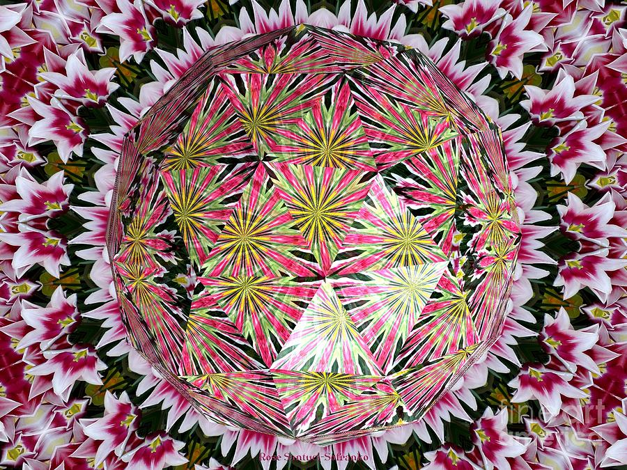 Tulips Kaleidoscope Under Polyhedron Glass Photograph by Rose Santuci-Sofranko