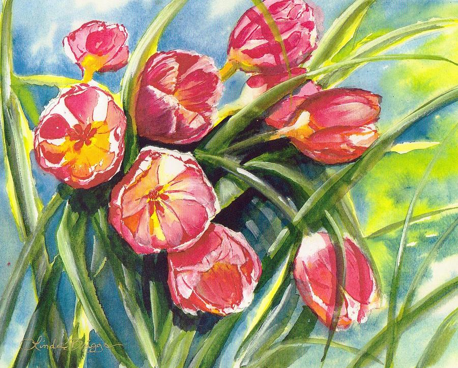 Tulips Painting by Linda Briggs | Fine Art America