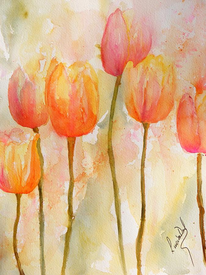 Tulip Painting - Tulips by Lucia Del