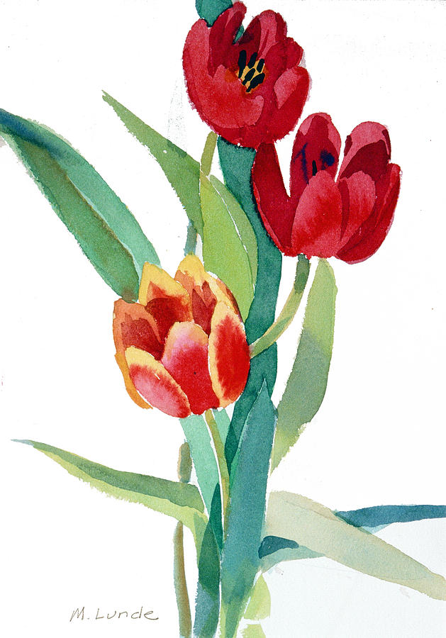 Tulips Painting by Mark Lunde