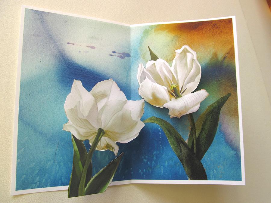 Tulips Pop Up Card Mixed Media by Alfred Ng