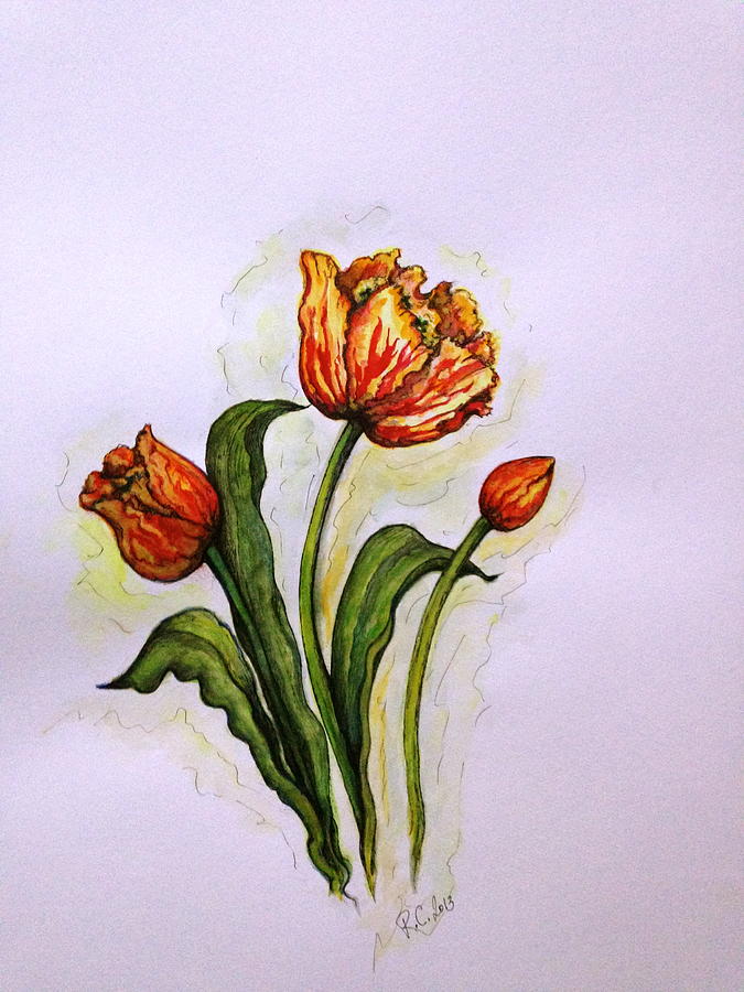 Tulips Painting by Rae Chichilnitsky