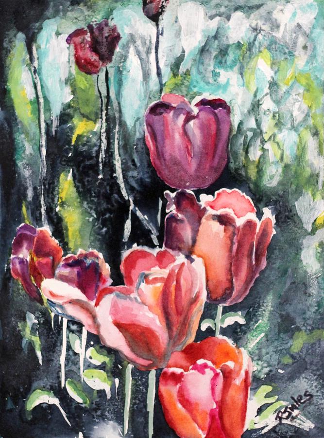 Tulips Painting by Richard Jules