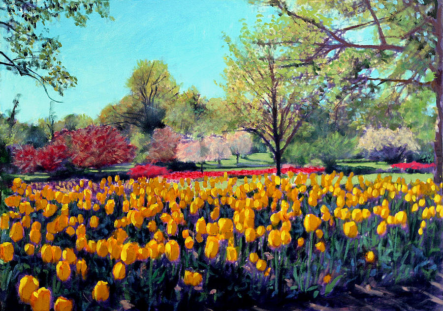 Tulips to the Horizon Painting by David Zimmerman
