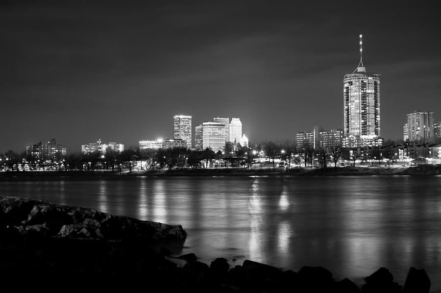 Tulsa Skyline Photograph - Tulsa in Black and White - University Tower View by Gregory Ballos