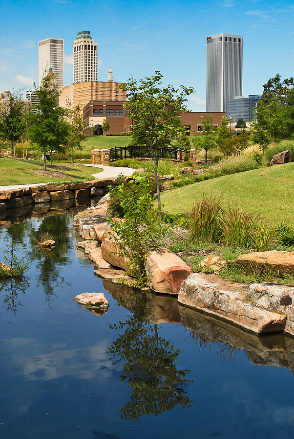 Tulsa Skyline and River  Photograph by Gregory Ballos