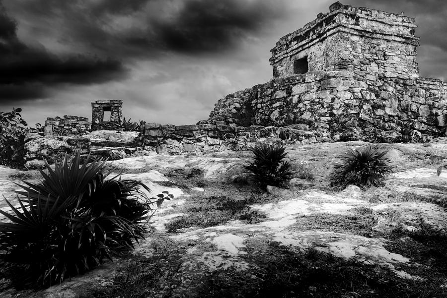 Black And White Photograph - Tulum Ruin by Julian Cook