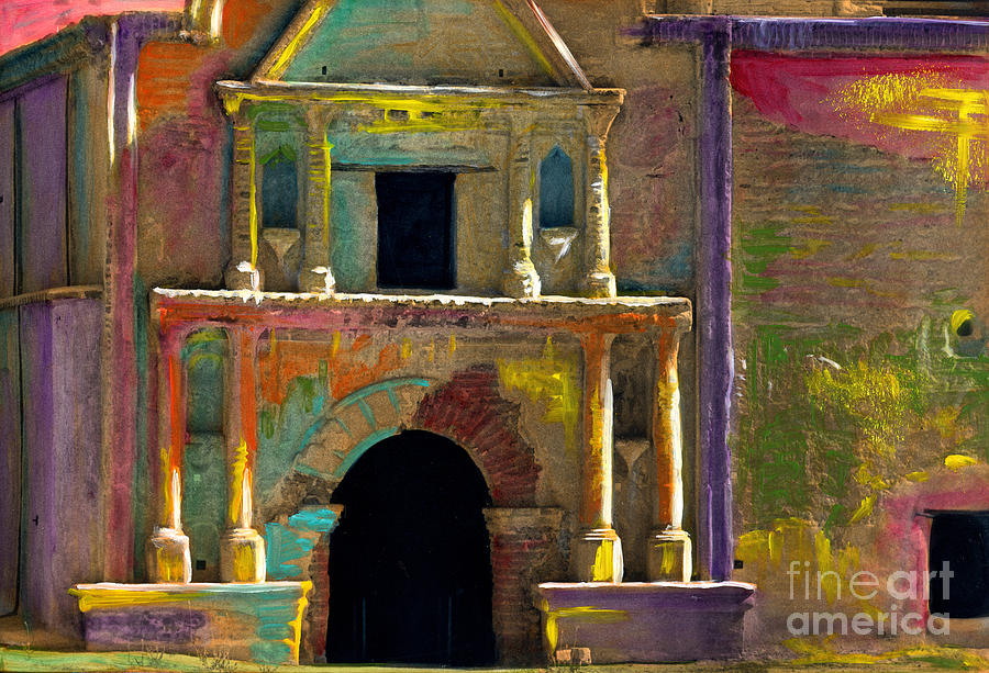 Tumacacori Mission Painting by Cindy McIntyre