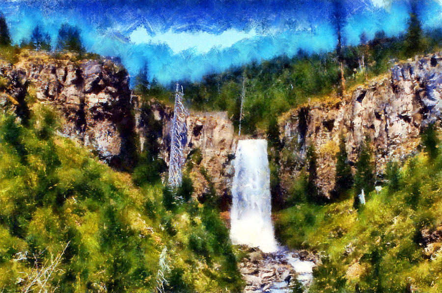 Tumalo Falls Digital Art by Kaylee Mason