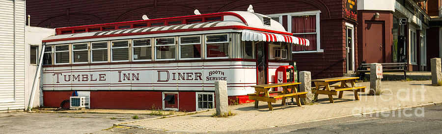 Vintage Photograph - Tumble Inn Diner Claremont NH by Edward Fielding